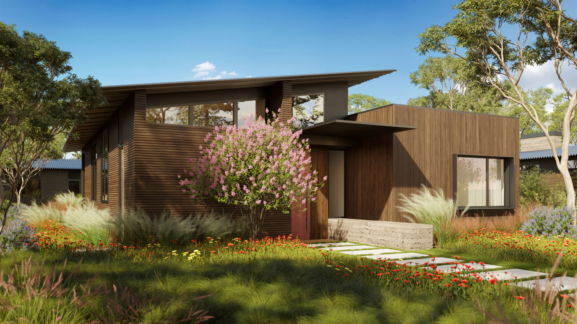 Austin Surf Club suite rendering with lagoon view