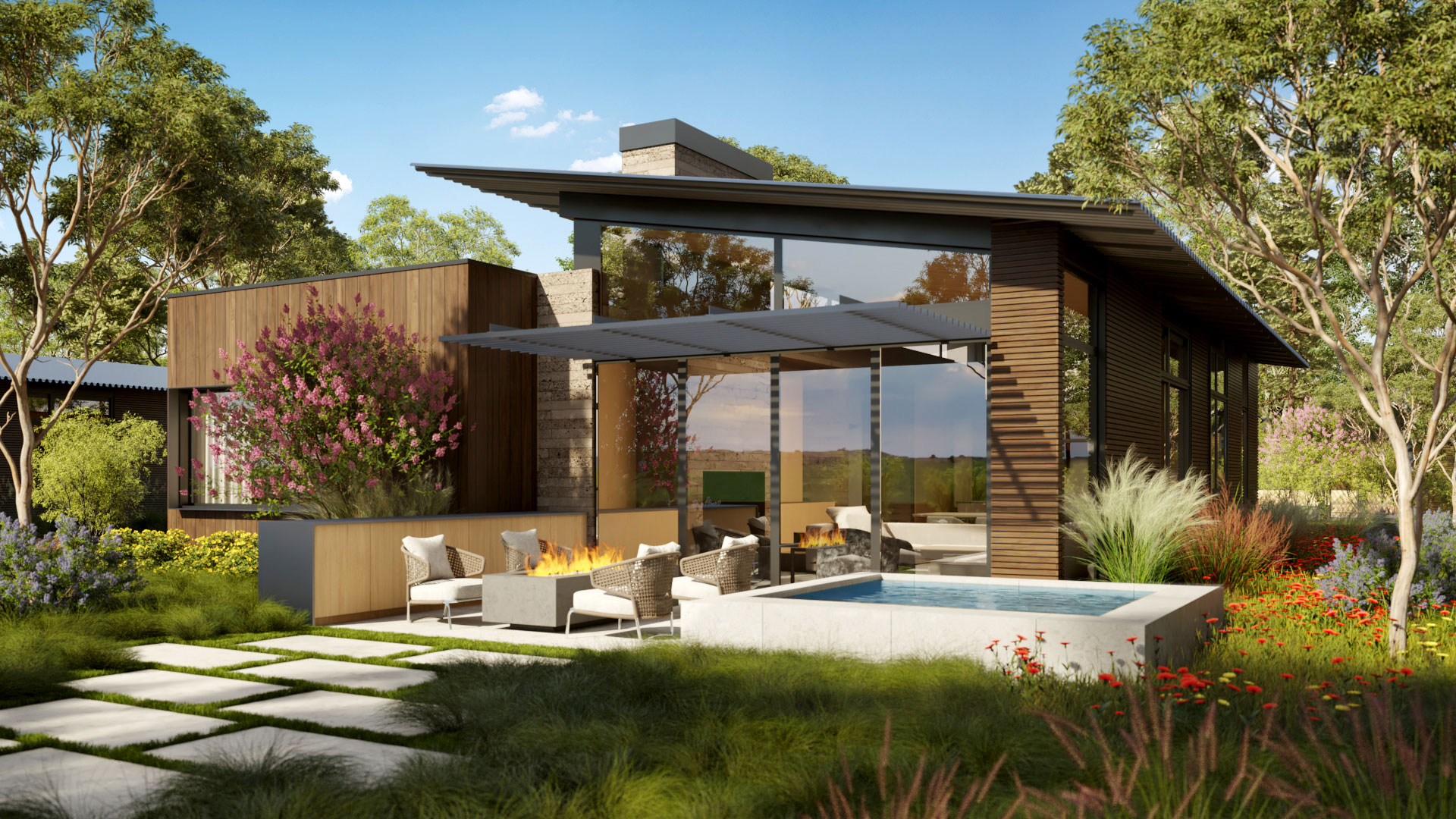 Austin Surf Club guest suite interior rendering