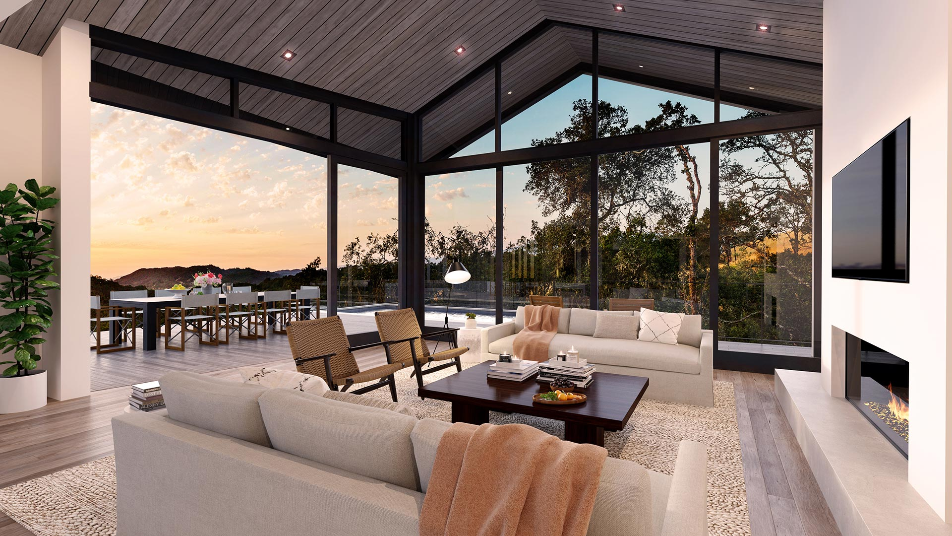 Healdsburg house exterior rendering, California