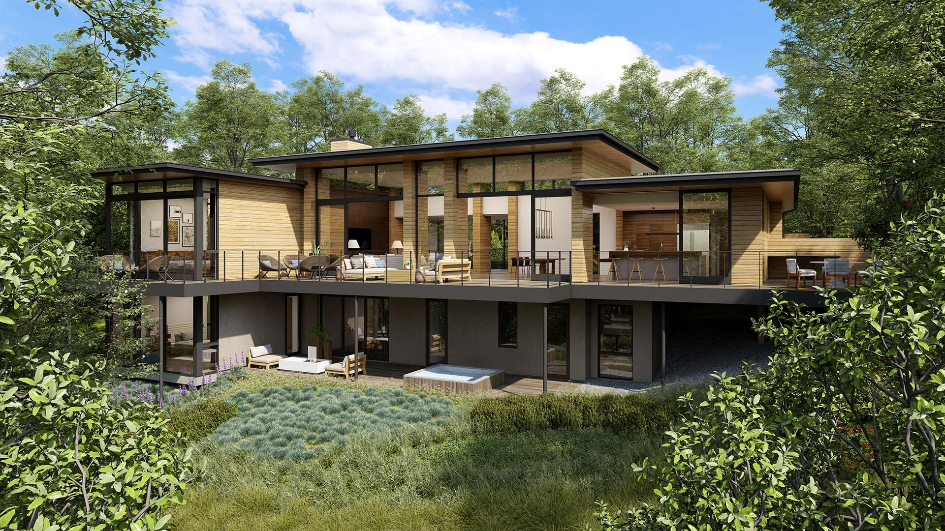 Healdsburg hillside estate rendering, California