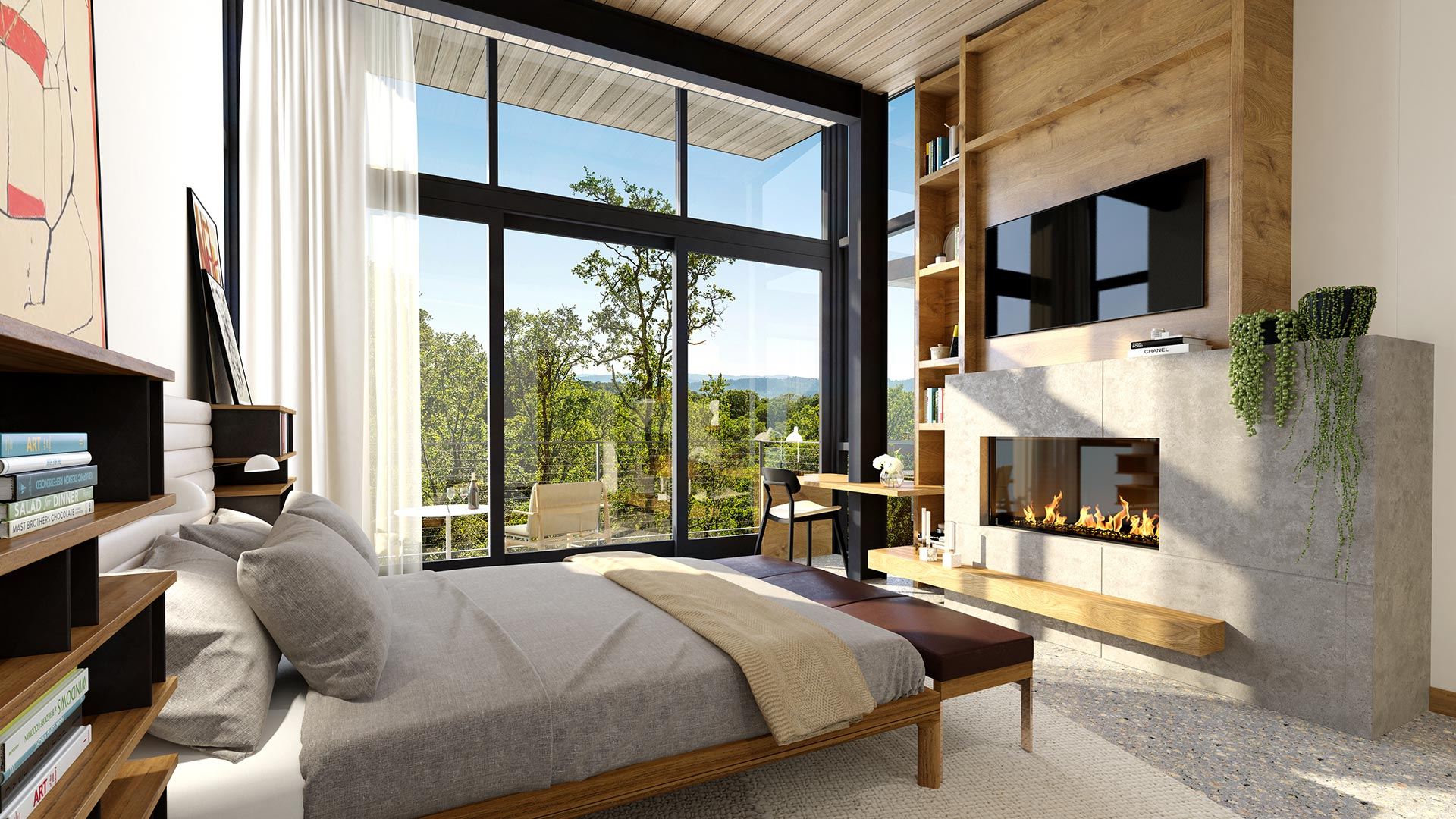 Photo montage rendering of a proposed residence composited into the Healdsburg, California hillside