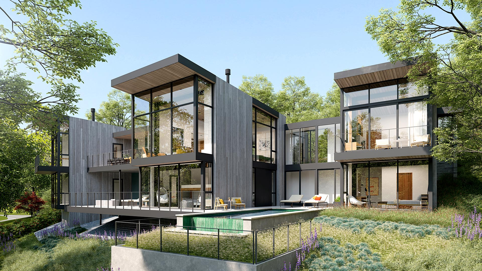 Healdsburg modern home rendering, California