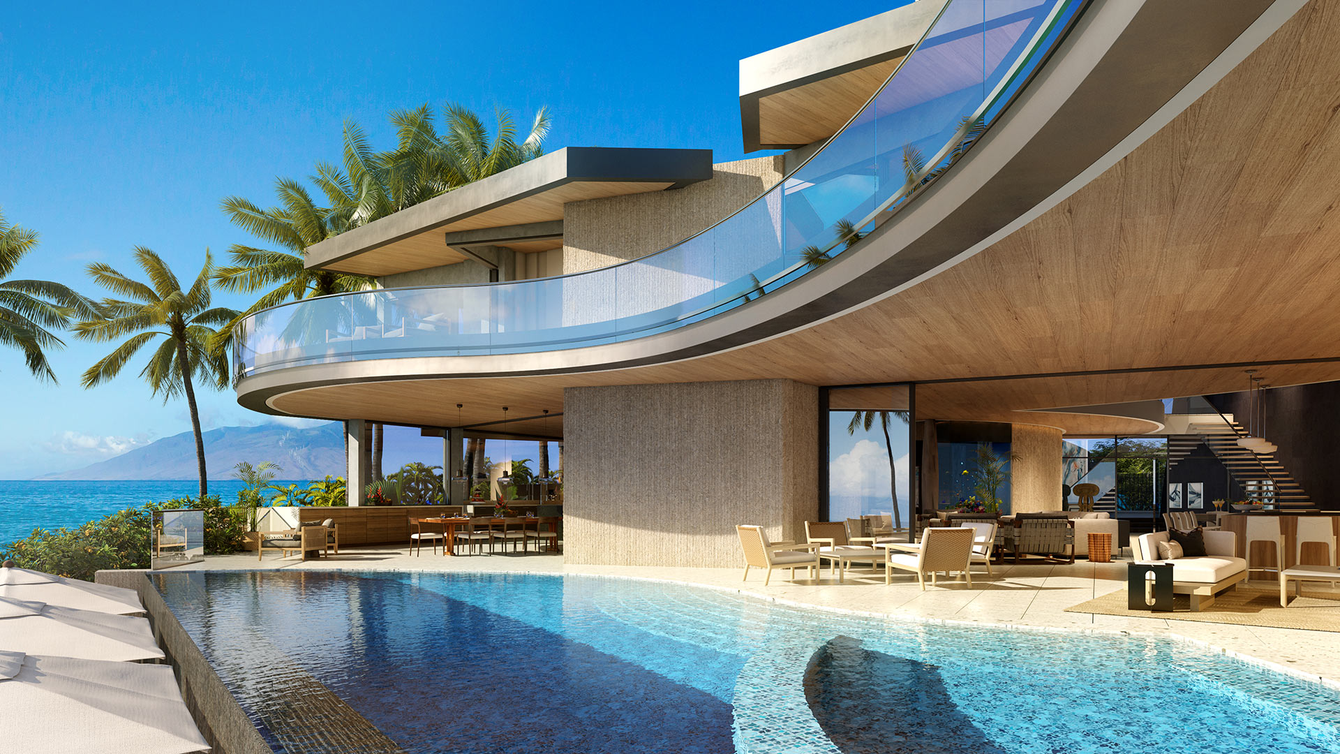 Makena Wailea coastline architectural visualization, Maui, Hawaii