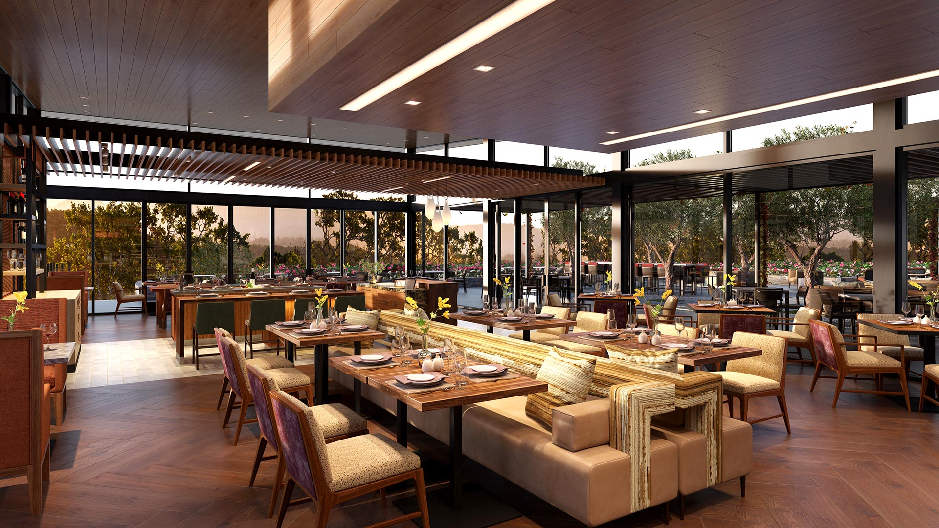 Restaurant rendering at Montage Healdsburg, Sonoma