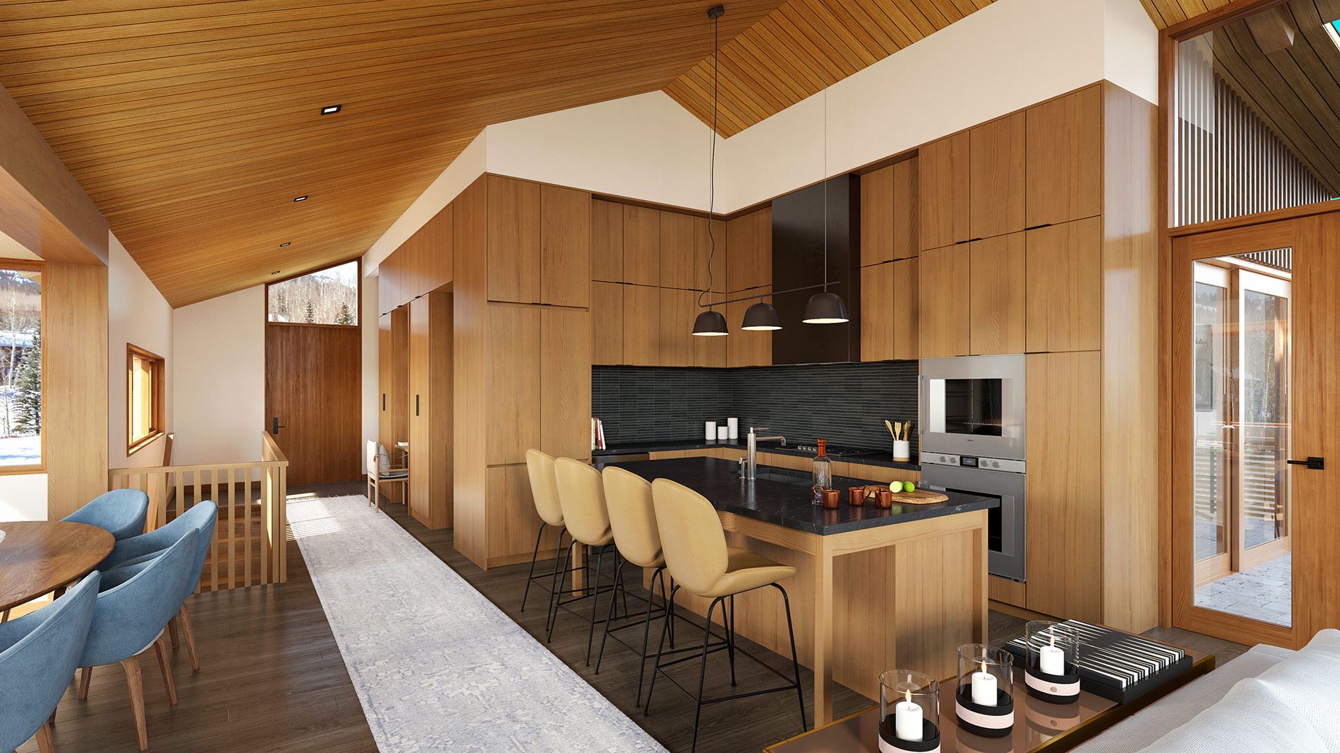 Havens Snowmass kitchen and dining interior rendering