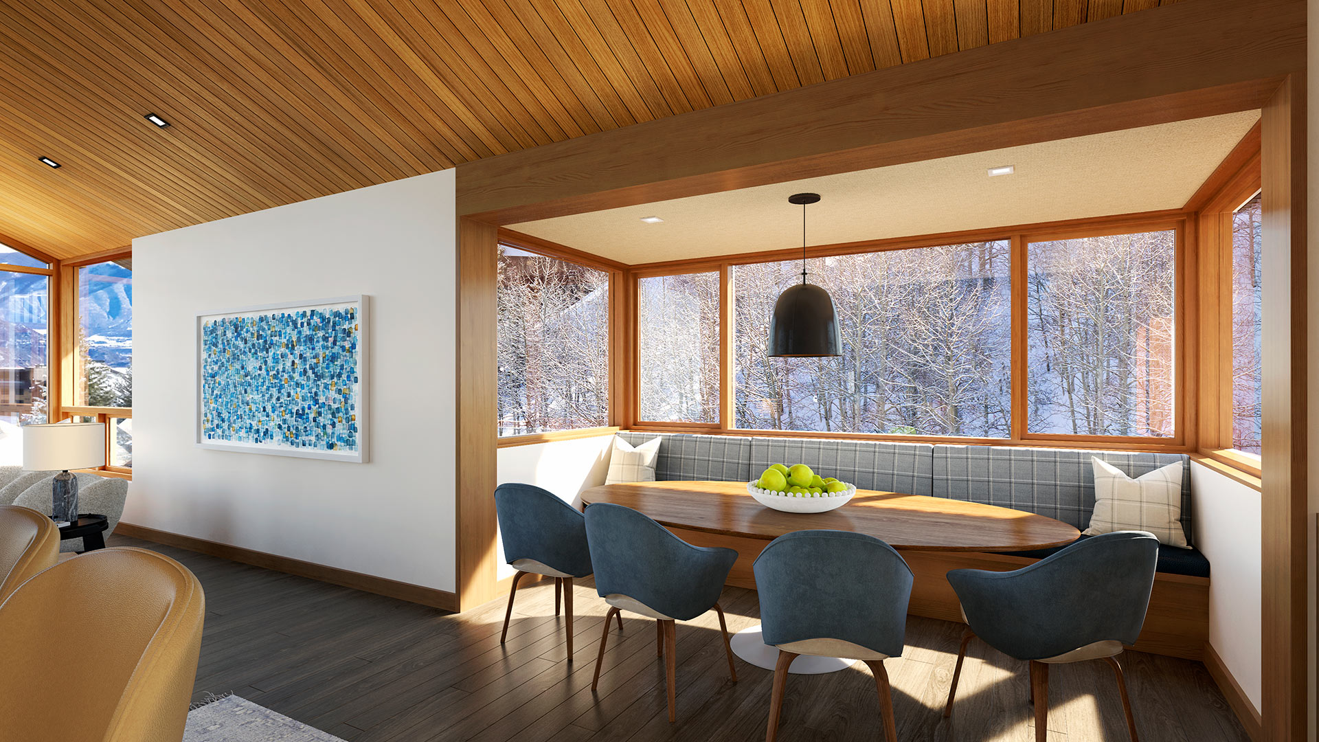Havens Snowmass residence exterior rendering in snow, Colorado